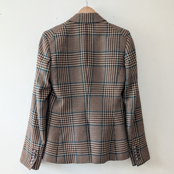 Veronica Beard Miller Plaid Wool Houndstooth Dickey Jacket Blazer Size 2 Celeb - Picture 5 of 13